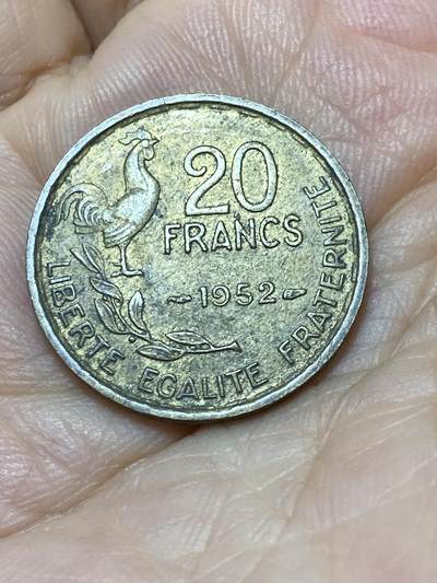 2025年第一百零一场(总第一百二十七场）外国好品散币(免佣金) - 法兰西第三共和国1952年20法郎