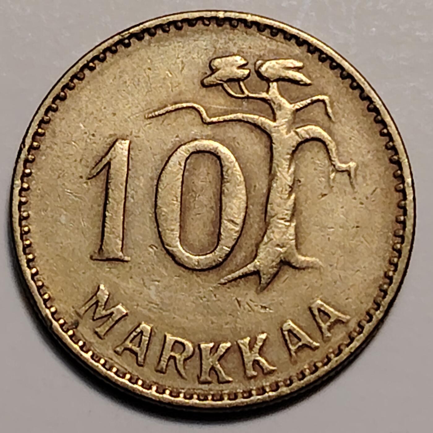 布加迪🐬～世界钱币(上海)🌾第 247 期 /  各国套币和散币 芬兰🇫🇮 1953年 10马克