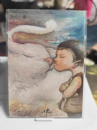 阳大大卡牌拍卖第74期（持续收拍品，周日晚上九点截拍，进群福利早知道） - 【手绘卡】顶级收藏手绘 山鬼 大龙 犟种 极富有特色的一副手绘 很有滋味