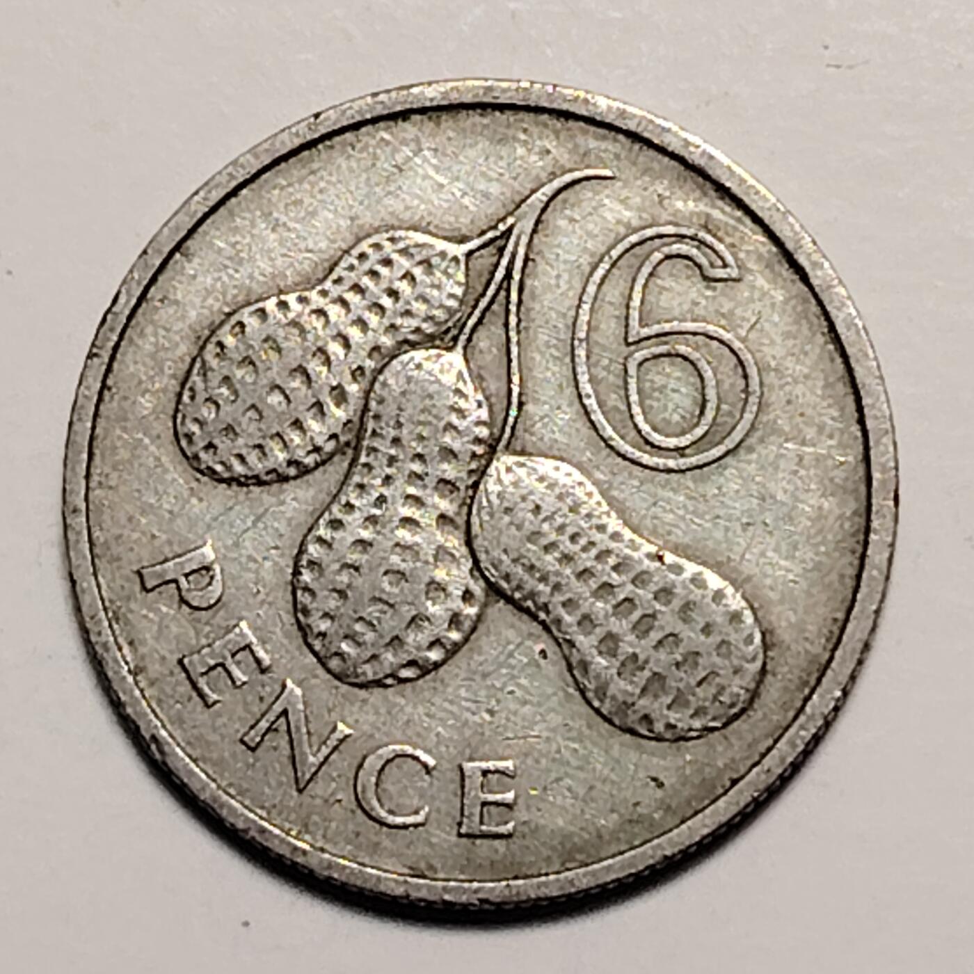 布加迪🐬～世界钱币(上海)🌾第 247 期 /  各国套币和散币 英属冈比亚🇬🇲 1966年 6便士