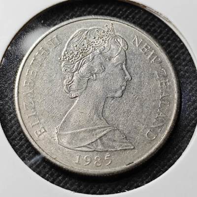 KK钱币收藏小铺 第352场 2月预留时间 周末发货 -  1985新西兰10分 加拿大代铸 浅雕版