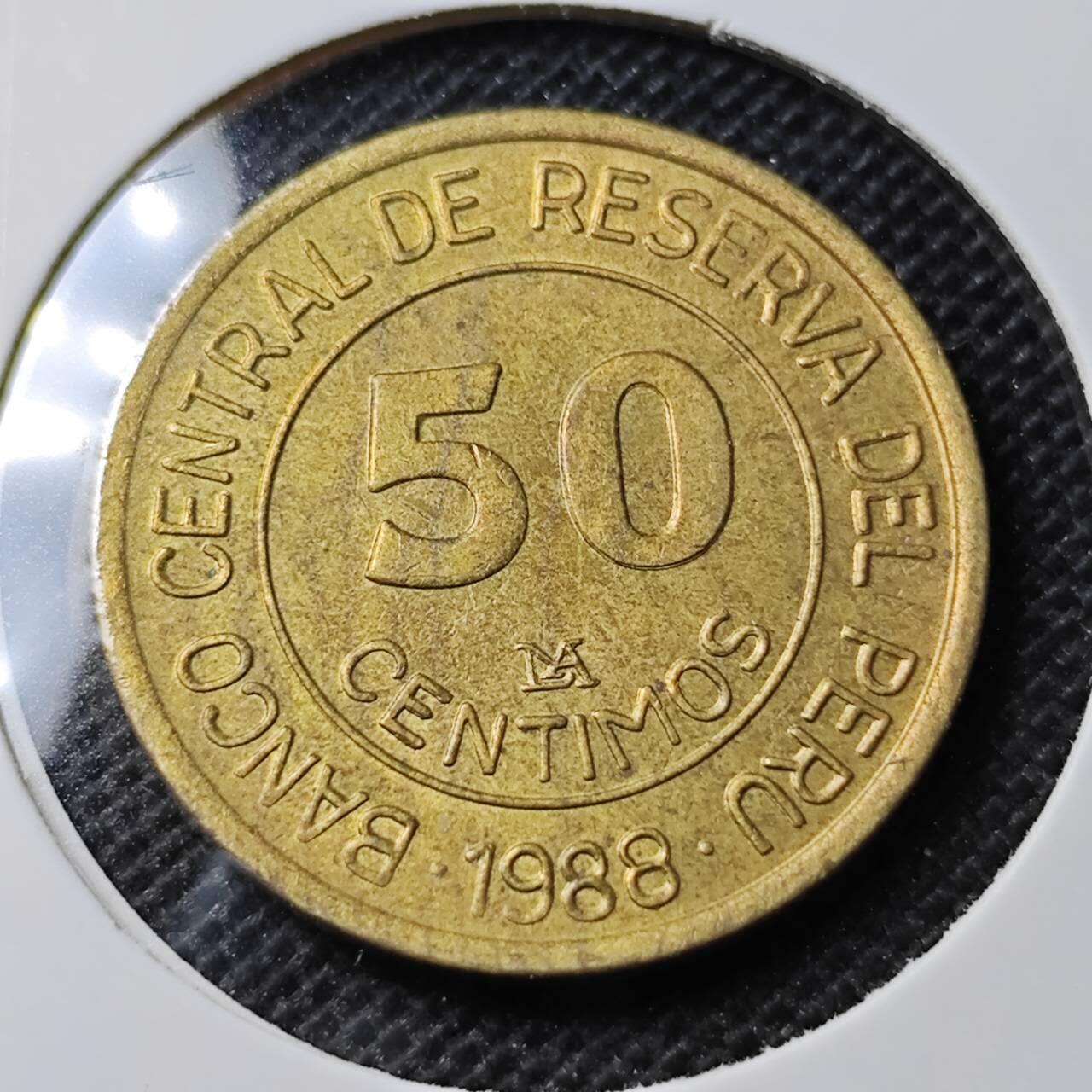 KK钱币收藏小铺 第352场 2月预留时间 周末发货  1988秘鲁50分铜币
