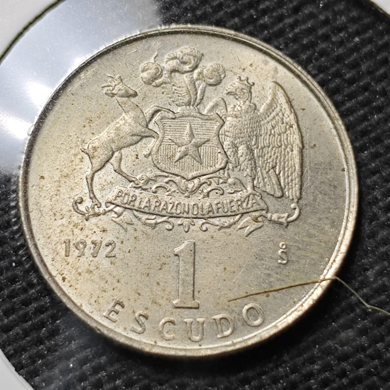 KK钱币收藏小铺 第351场 2月预留时间 周末发货  1972智利1比索 好品