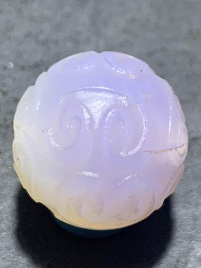 稀有紫罗兰高冰荧光润料玛瑙2.0通货回纹珠一颗， - 稀有紫罗兰高冰荧光润料玛瑙2.0通货回纹珠一颗，