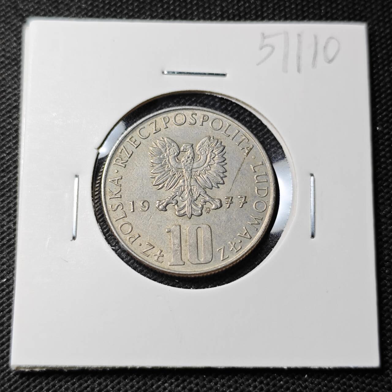 KK钱币收藏小铺 第351场 2月预留时间 周末发货  1977波兰5兹罗提纪念币