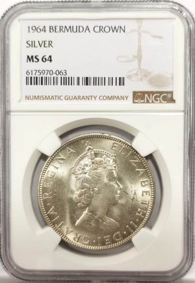 博洋堂世界钱币拍卖第142期（全场包邮） - NGC MS64 英属百慕大1964年1克朗银币