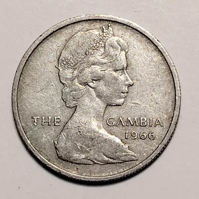 布加迪🐬～世界钱币(上海)🌾第 247 期 /  各国套币和散币 - 英属冈比亚🇬🇲 1966年 6便士