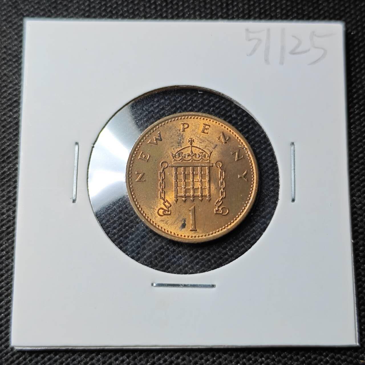 KK钱币收藏小铺 第351场 2月预留时间 周末发货  1971英国1便士 好品