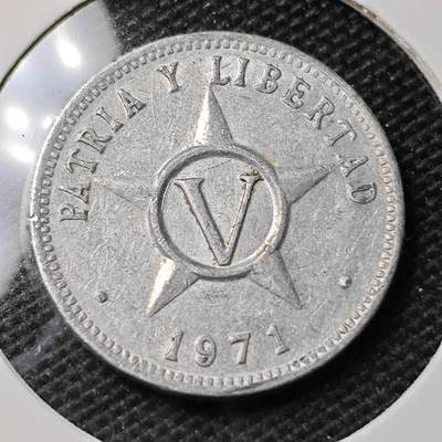 KK钱币收藏小铺 第351场 2月预留时间 周末发货 -  1971古巴5分