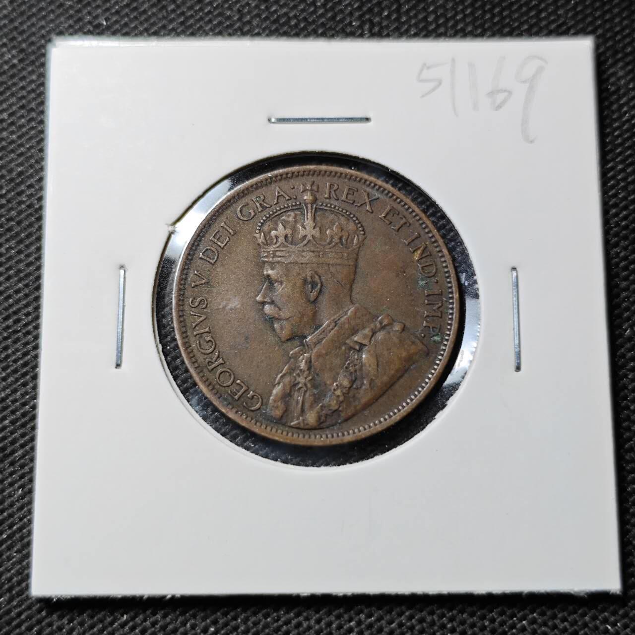 KK钱币收藏小铺 第351场 2月预留时间 周末发货  1918加拿大1分铜币