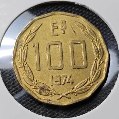 KK钱币收藏小铺 第353场 2月预留时间 周末发货 -  1974智利100比索铜币 不多见的纲目品种