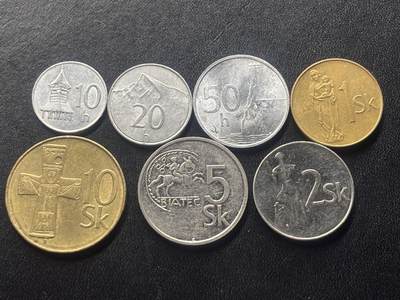邮泉阁限时拍卖第二十八场 各国硬币专场（硬币在国外。） - 斯洛伐克7枚
