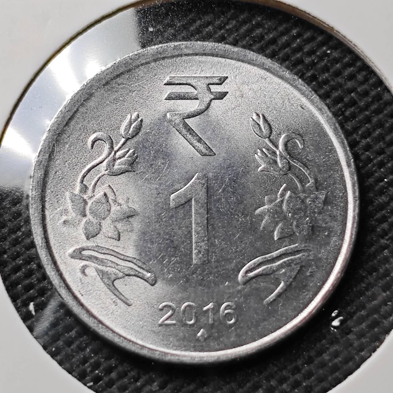 KK钱币收藏小铺 第353场 2月预留时间 周末发货  2016印度1卢比 好品