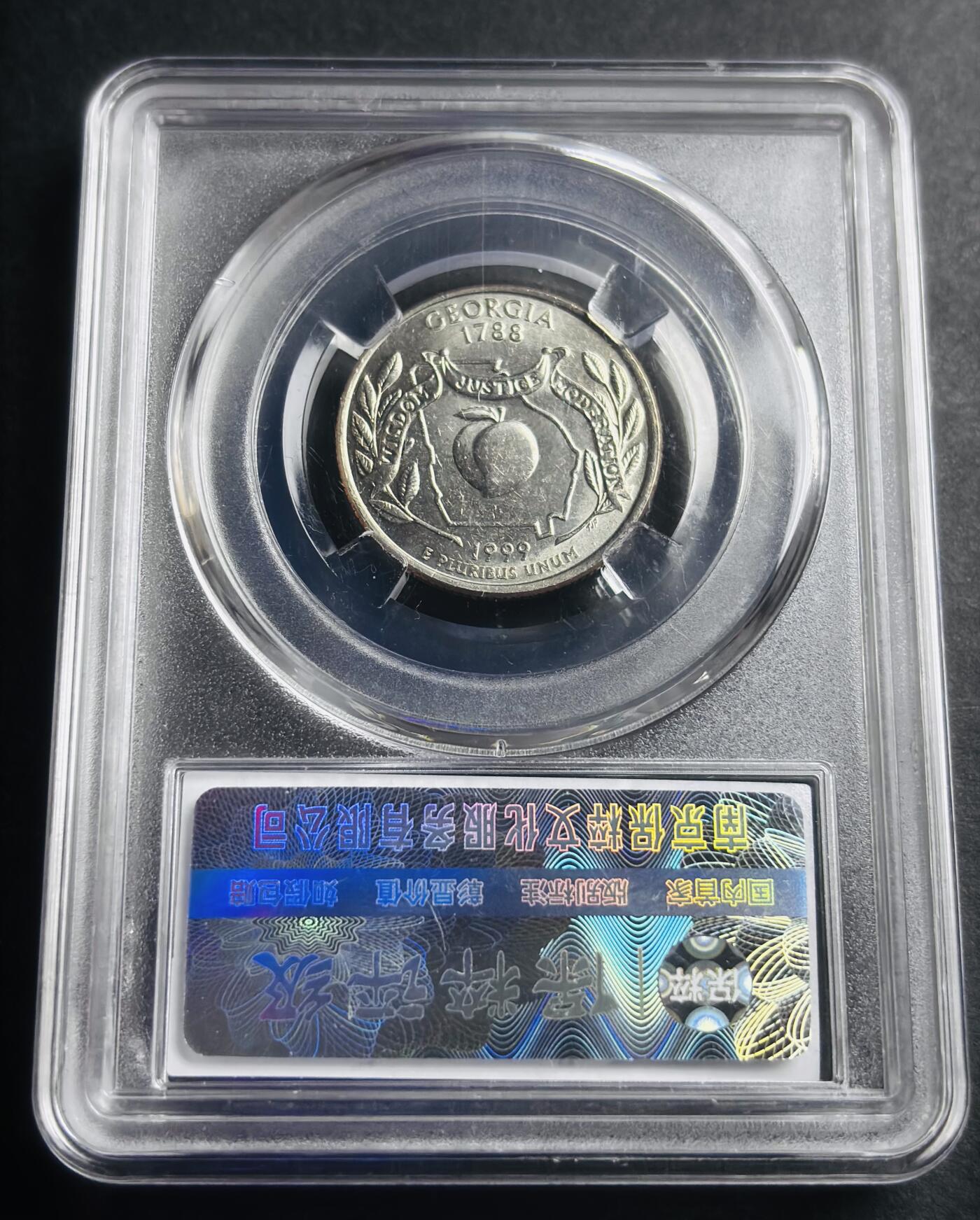 文馨钱币收藏第 274 场，批量银币，散币场 长期接收代拍品 1999 年美国华盛顿 25 美分纪念币，过气评级币 MS69 分