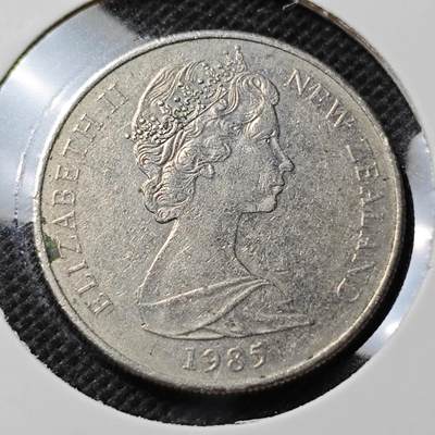 KK钱币收藏小铺 第352场 2月预留时间 周末发货 -  1985新西兰10分 加拿大代铸 浅雕版