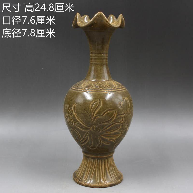 听雨轩 古玩杂相老物件专场 越窑刻花花口赏瓶