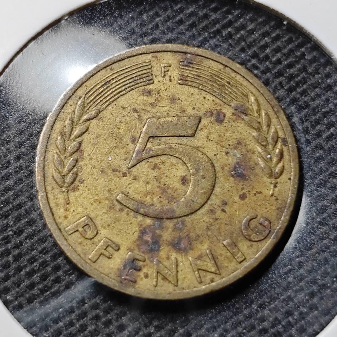 KK钱币收藏小铺 第352场 2月预留时间 周末发货  1949德国5芬尼 银行版