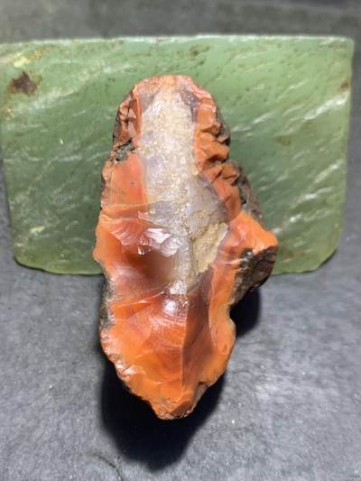 精美铁皮开窗冰飘柿子红南红玛瑙原石一颗， - 精美铁皮开窗冰飘柿子红南红玛瑙原石一颗，