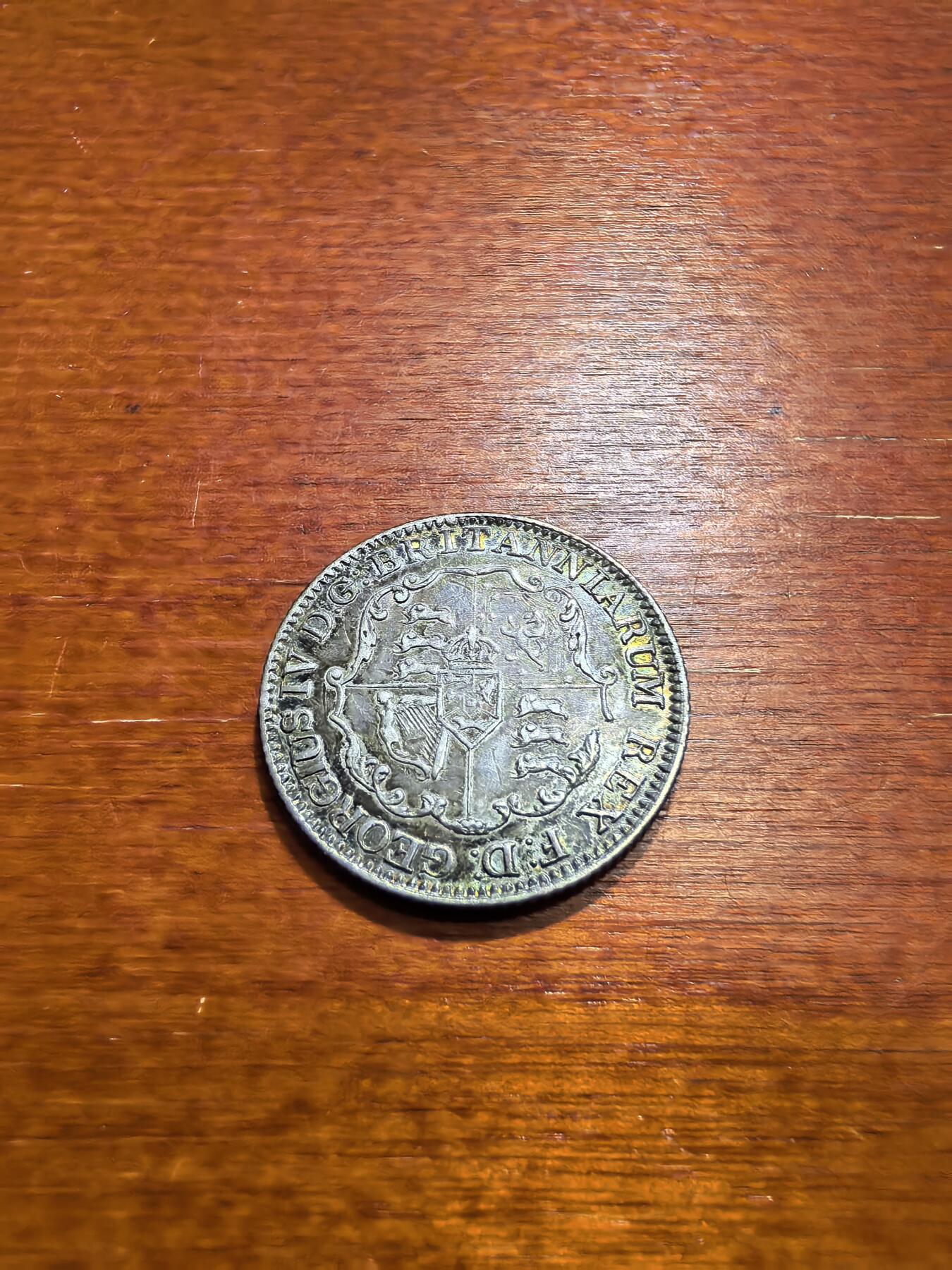 长老汇蛇年精选第五十六场拍卖 1822英属殖民地乔治四世1/4元银币，892银，相当于西班牙殖民地2里亚尔银币，好品，稀见