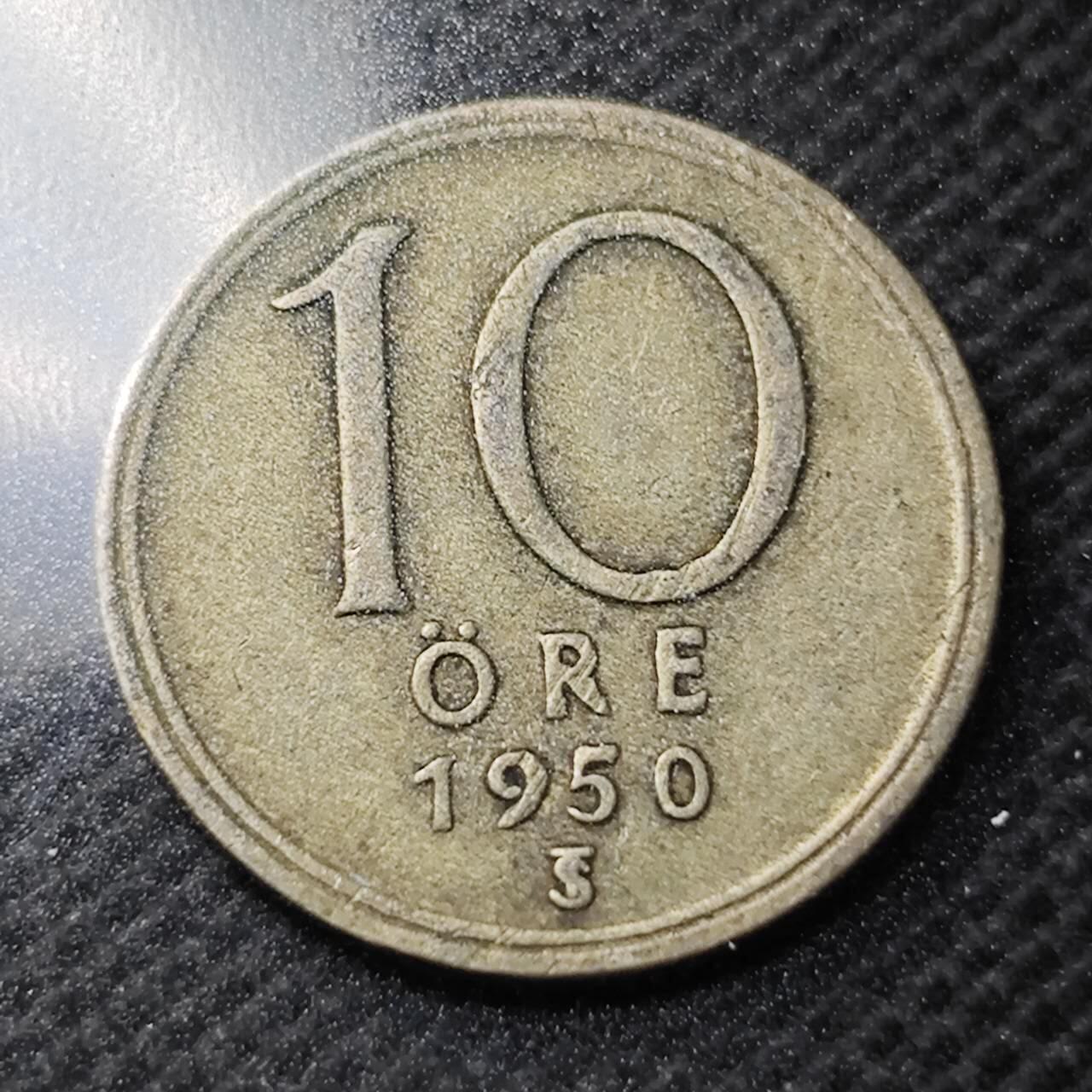 KK钱币收藏小铺 第353场 2月预留时间 周末发货  1950瑞典10欧尔银币