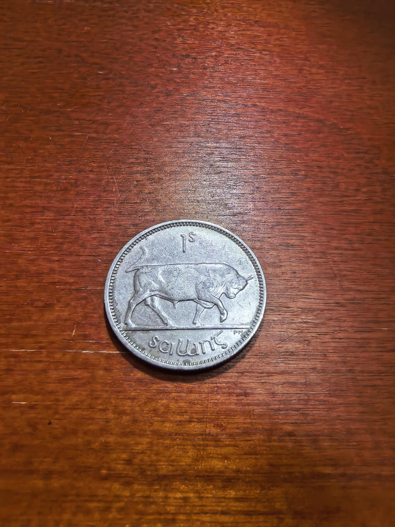 长老汇蛇年精选第五十六场拍卖 1939爱尔兰共和国公牛1先令银币，5.66克750银，首年份