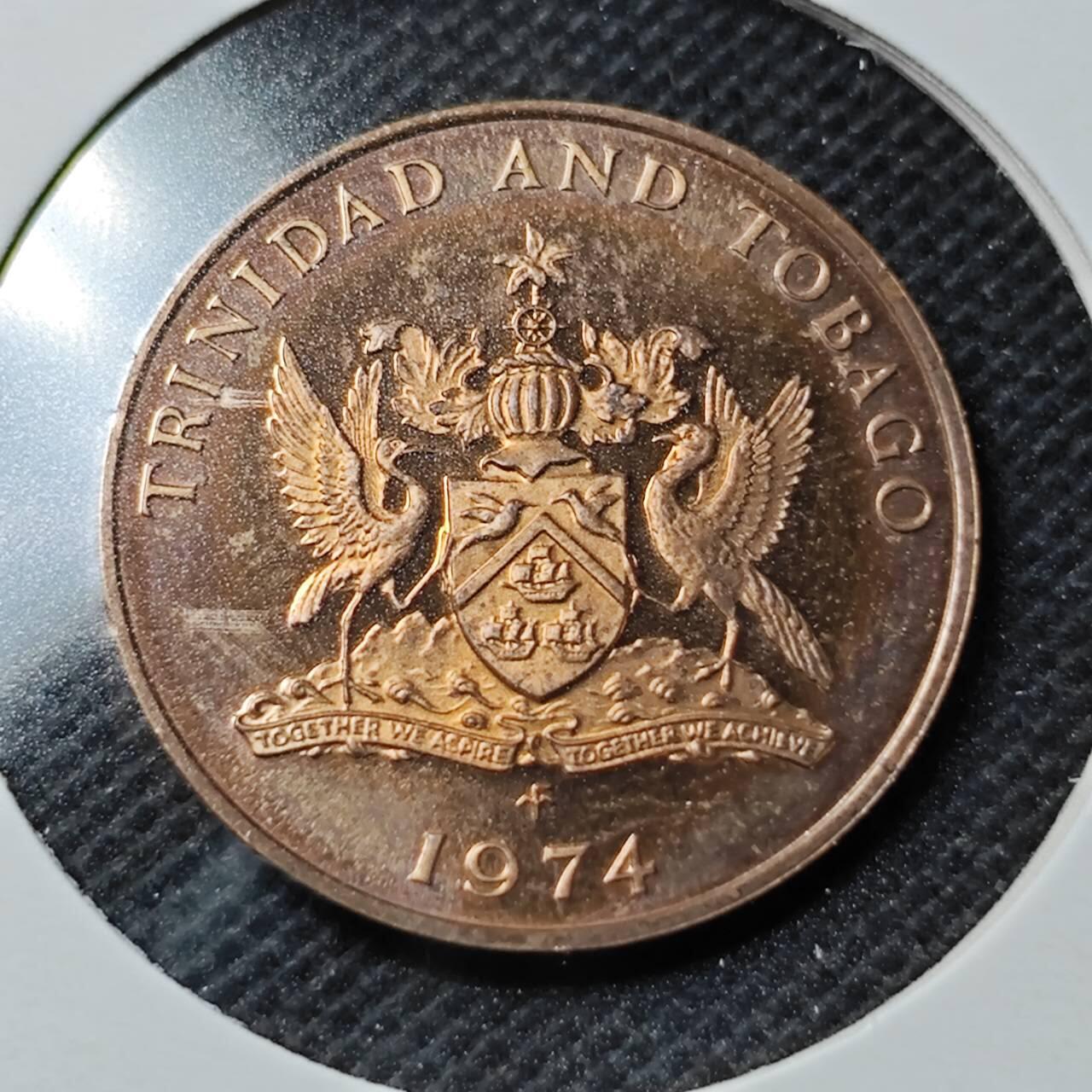 KK钱币收藏小铺 第353场 2月预留时间 周末发货   1974特立尼达和多巴哥5分 精制币