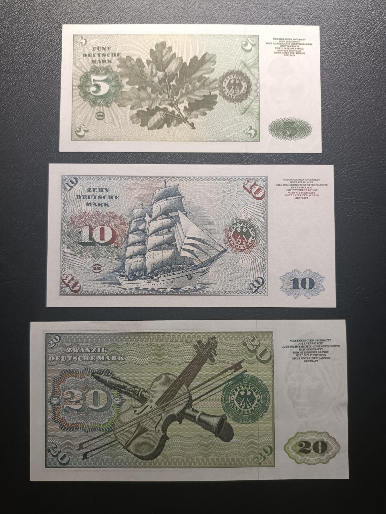 2025十月第一期（总195期），加量第一场~ 德国1960年5+10+20马克AUNC—UNC-，丢勒的画作，少见此版本首年份