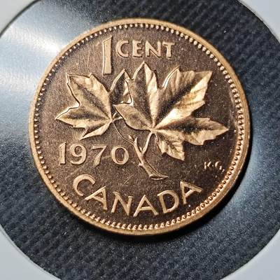 KK钱币收藏小铺 第353场 2月预留时间 周末发货 -  1970加拿大1分精制币