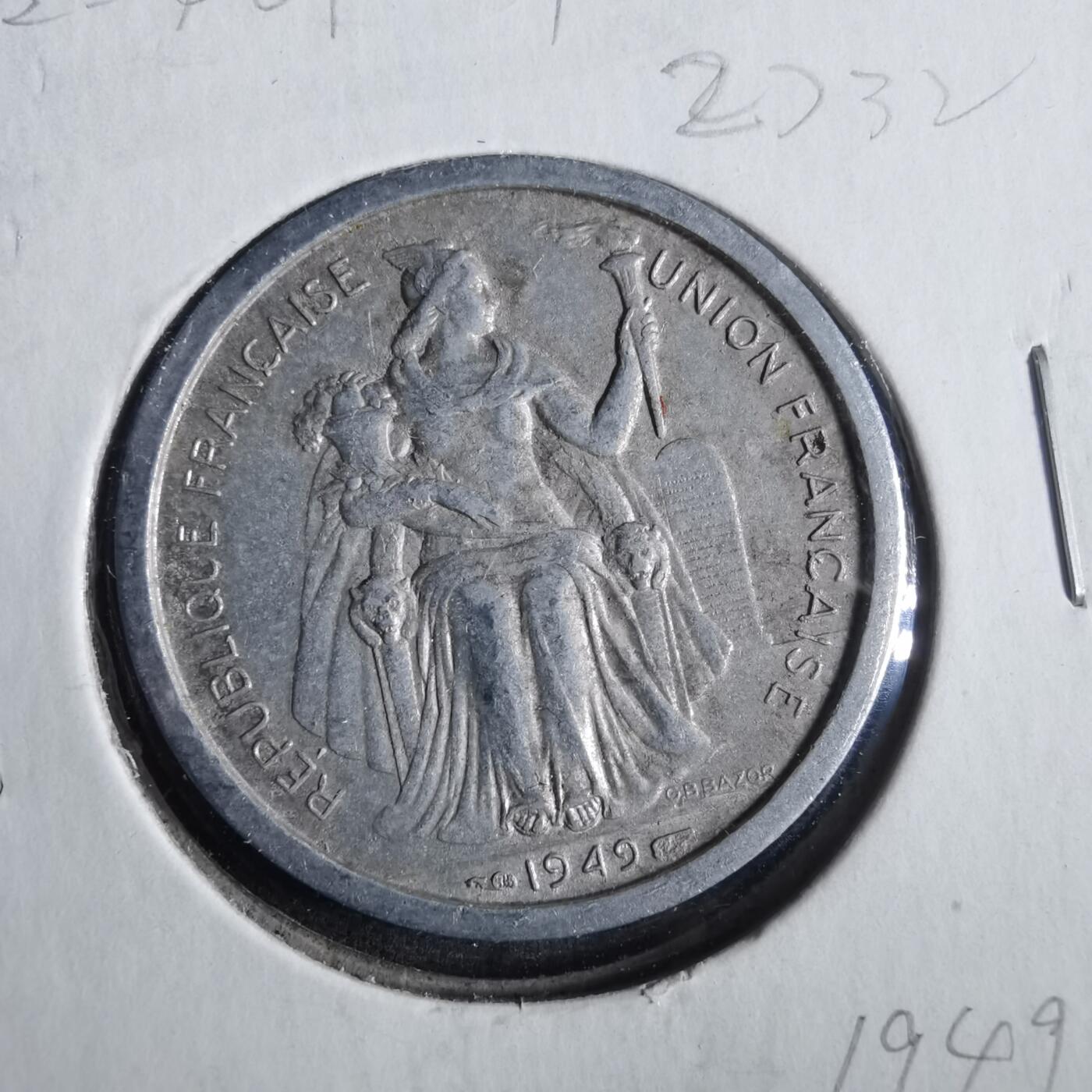 沼泽如烟--第859场 法属新喀里多尼亚1949年2法郎