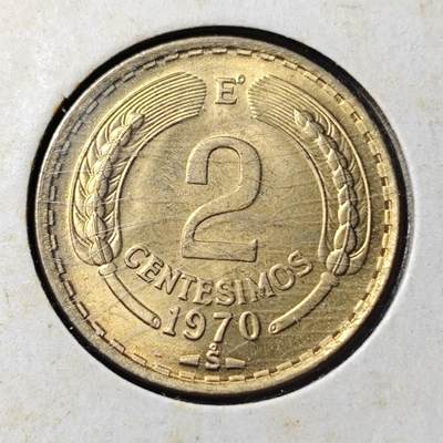KK钱币收藏小铺 第352场 2月预留时间 周末发货 -  1970智利2分铜币 飞鹰 好品
