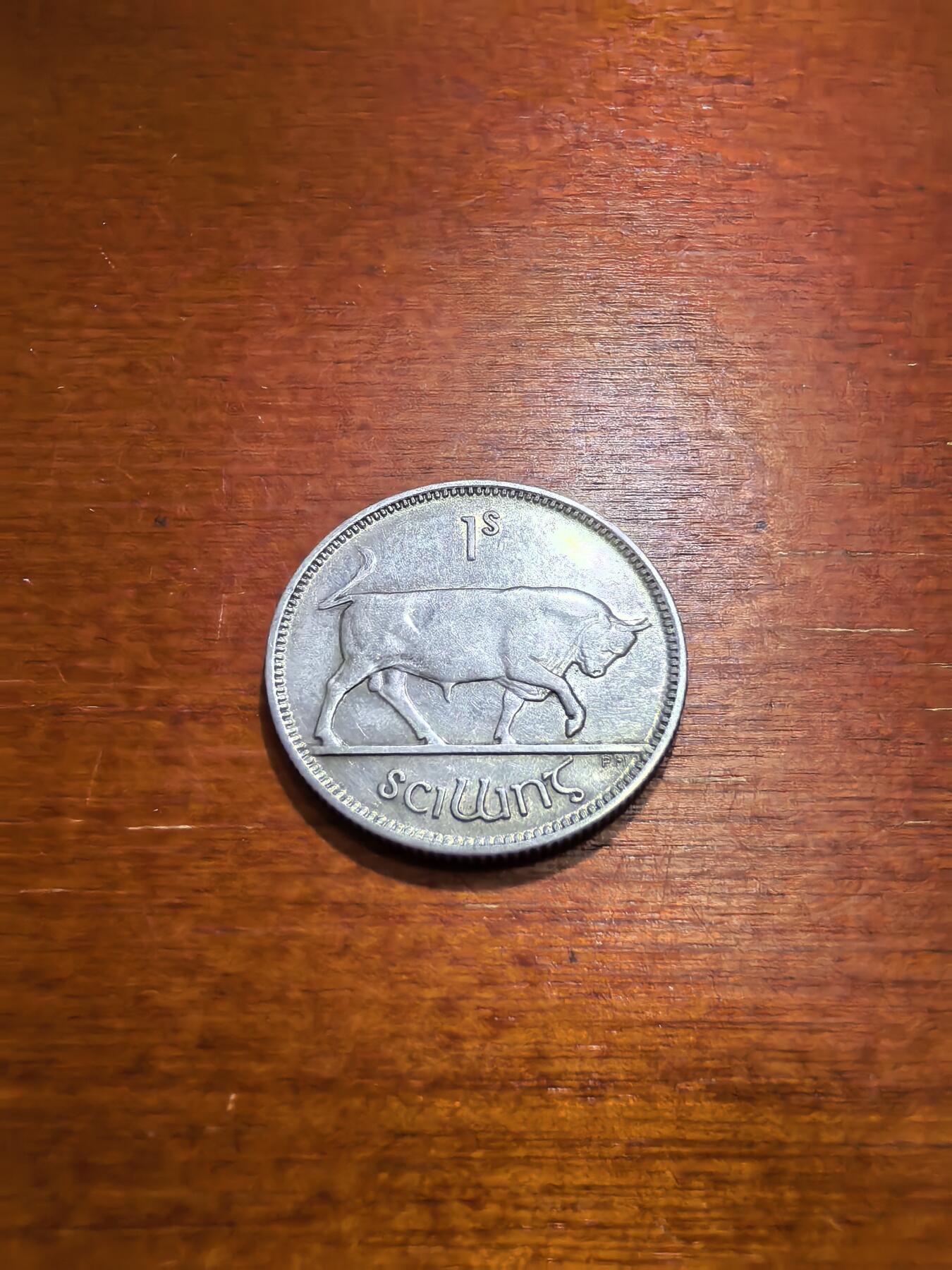 长老汇蛇年精选第五十六场拍卖 1928爱尔兰自由邦公牛1先令银币，5.66克750银，首年份