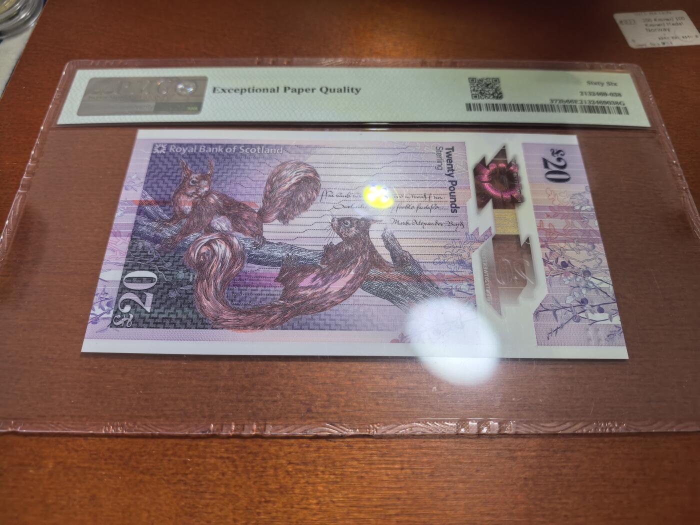 长老汇蛇年精选第五十六场拍卖 2019苏格兰20英镑塑料钞，PMG 66