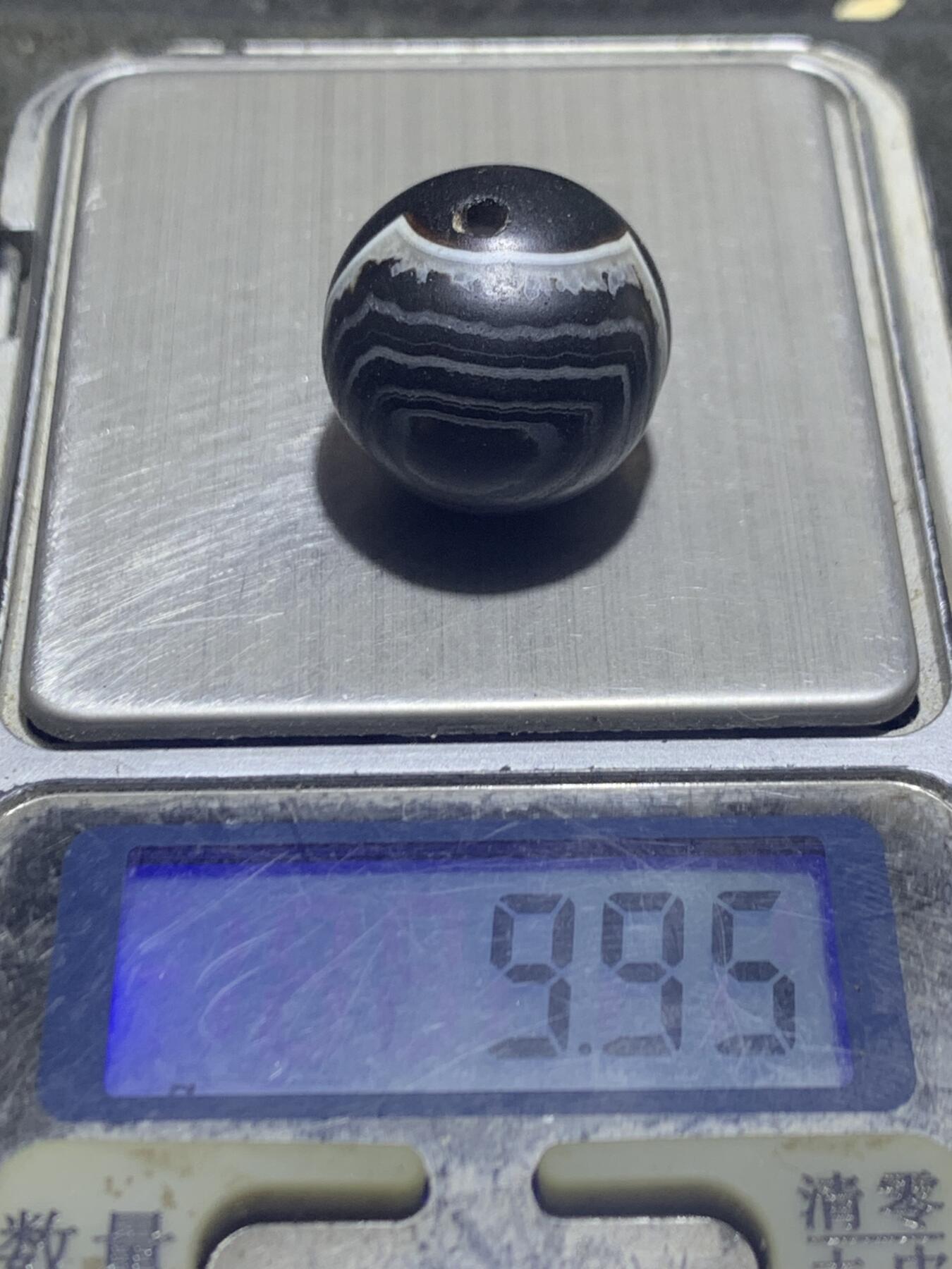 精美亚光冰飘天眼纹药师玛瑙随形圆珠一个