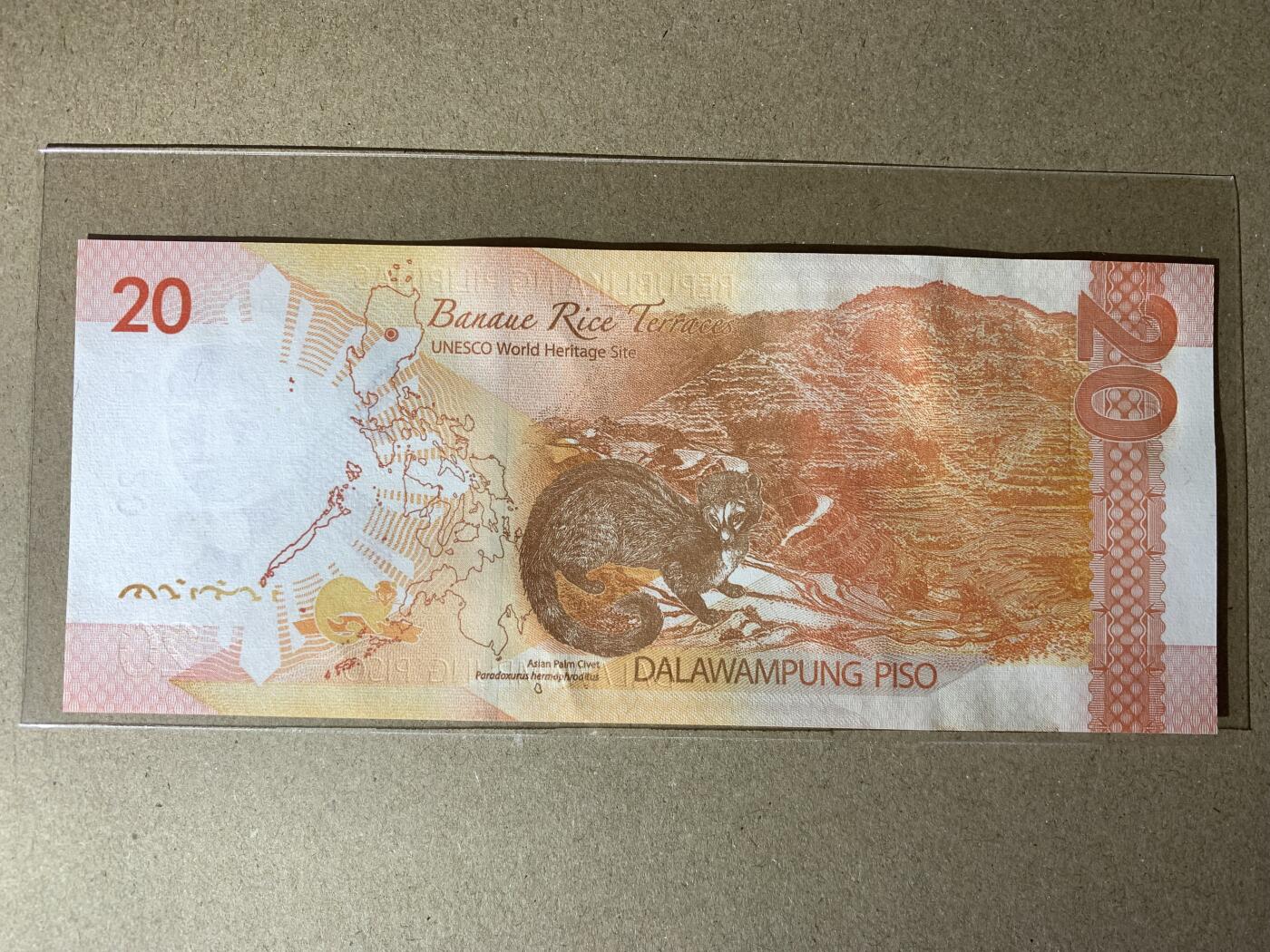 【礼羽收藏】🌏世界钱币拍卖第112期 【AA088960】全新UNC 2022年菲律宾20比索 AA首发冠 无3457尾960 圆圆倒置号