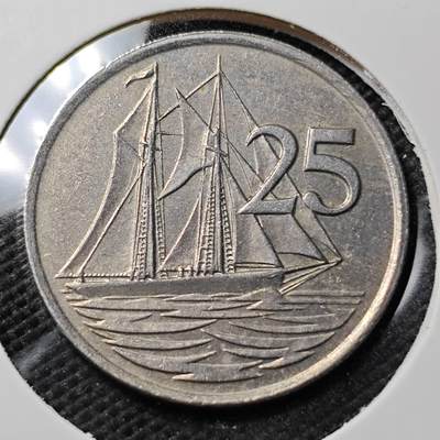 KK钱币收藏小铺 第353场 2月预留时间 周末发货 -  1987开曼群岛25分