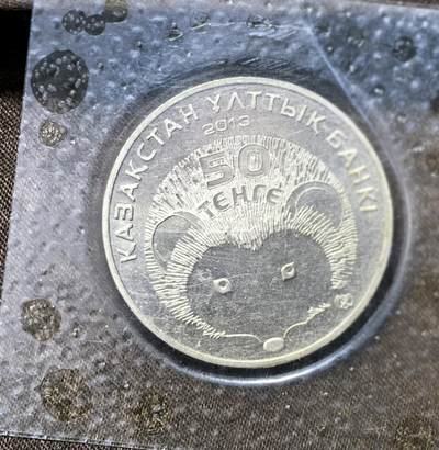 北京马甸外国币专卖第145期，外国币专场，陆续上拍，欢迎关注 哈萨克斯坦2013年红皮书之伯兰特刺猬50坚戈塑封BU级纪念币