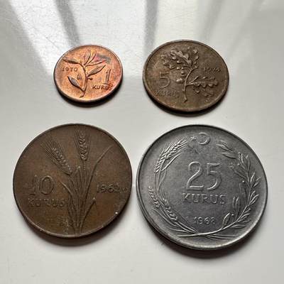 🌹外币初藏🌹🐯2025年第110场  每周二四六晚8️⃣点 接代拍 - 土耳其小面值四枚一组a