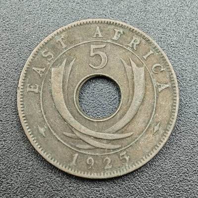 【淘币小摊】限时拍第七百五十八拍  国庆10连拍 老铜币场 外出13号发货 满百包邮可预留两周  周一统一发货  - 英属东非1925年乔治五世5分铜币