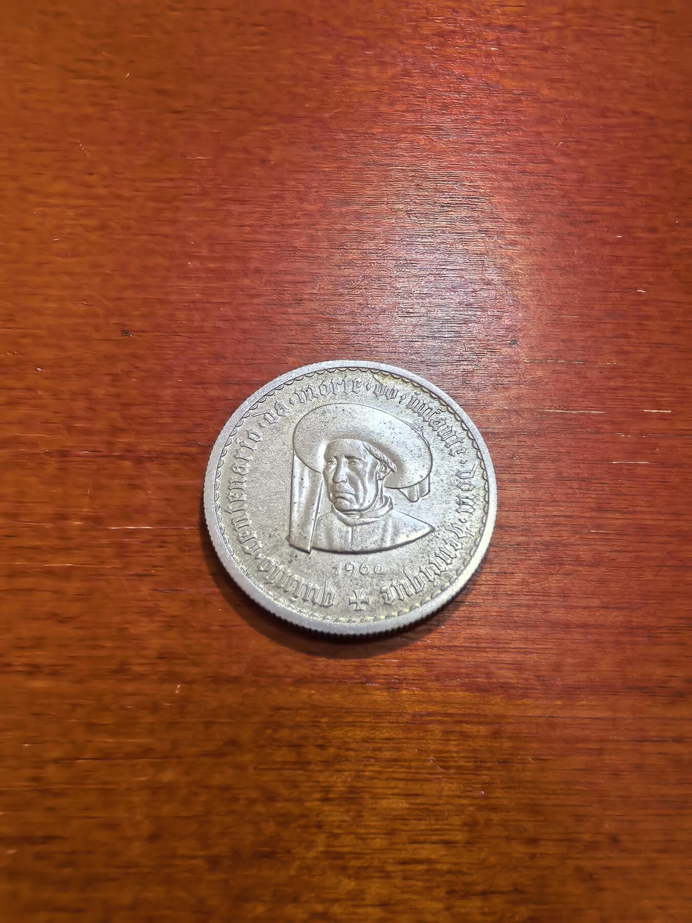 长老汇蛇年精选第五十六场拍卖 1960葡萄牙亨利王子逝世500周年5埃斯库多斯银币，7克，800银