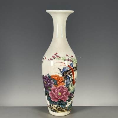 听雨轩 古玩杂相老物件专场 - 居仁堂粉彩花鸟图纹花瓶