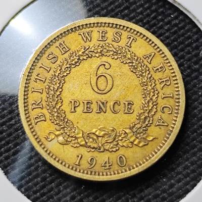 KK钱币收藏小铺 第353场 2月预留时间 周末发货 -  1940英属西非6便士铜币