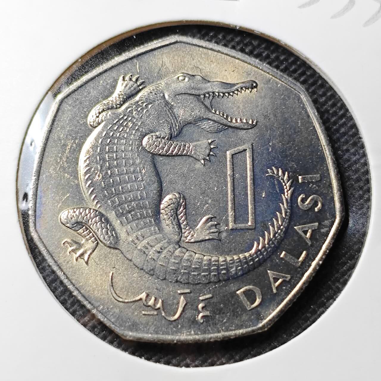 KK钱币收藏小铺 第353场 2月预留时间 周末发货 1987 冈比亚1达拉西 好品