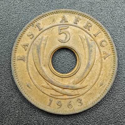 【淘币小摊】限时拍第七百五十八拍  国庆10连拍 老铜币场 外出13号发货 满百包邮可预留两周  周一统一发货  - 英属东非1963年乔治五世5分铜币