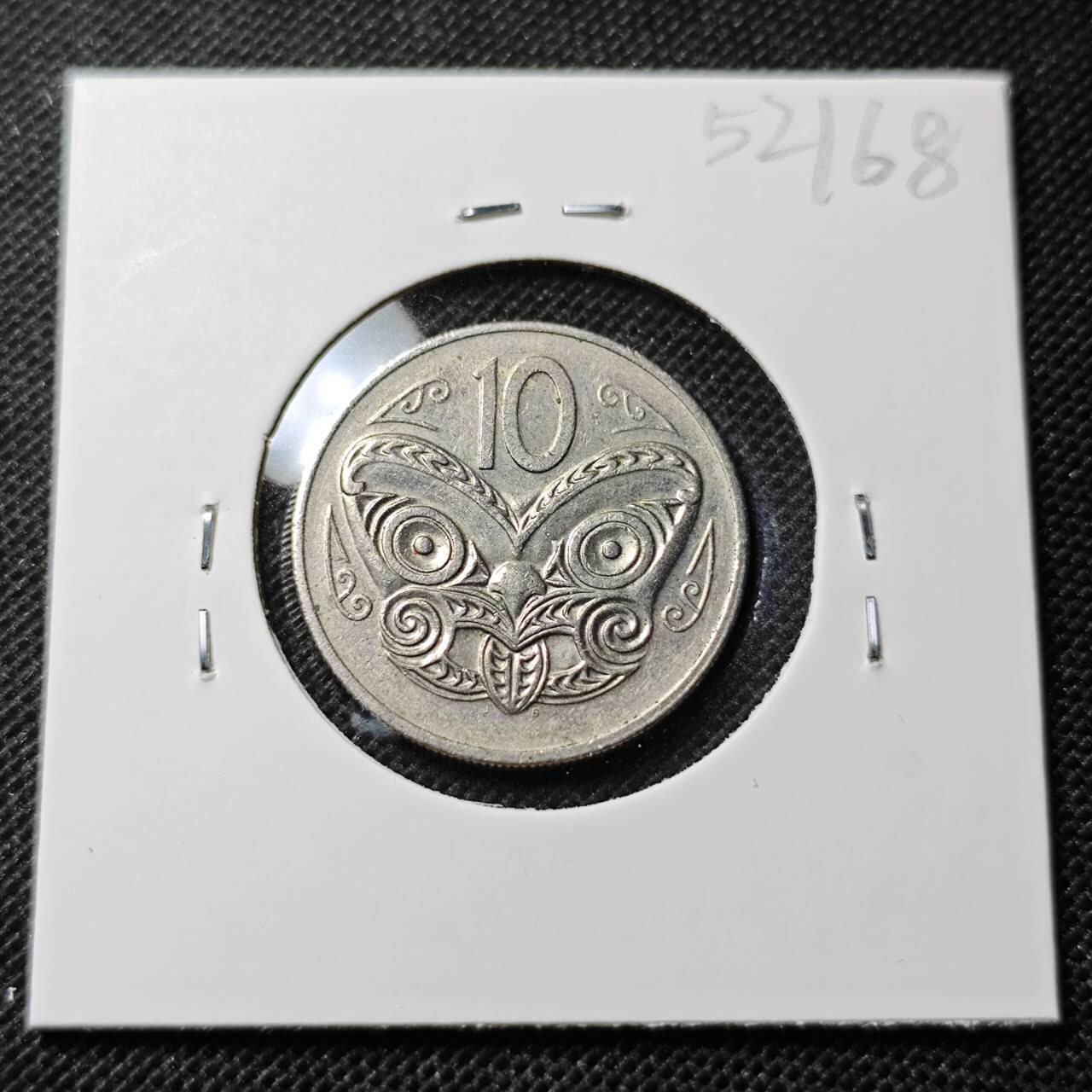 KK钱币收藏小铺 第352场 2月预留时间 周末发货  1985新西兰10分 加拿大代铸 浅雕版