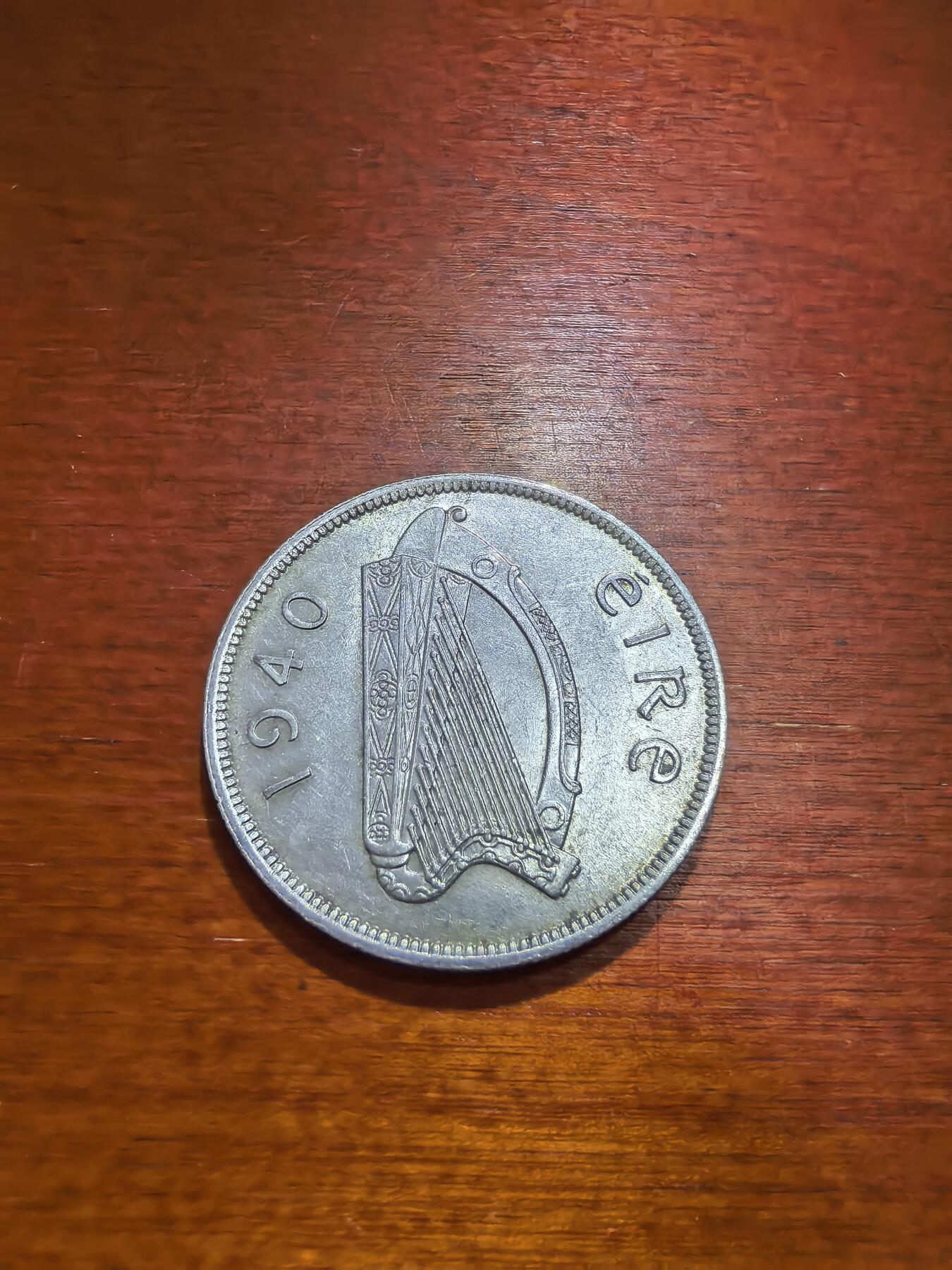 长老汇蛇年精选第五十六场拍卖 1940爱尔兰共和国马1/2克朗银币，14.14克750银