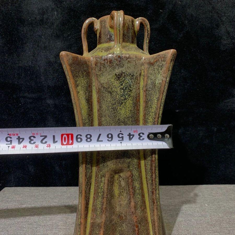 听雨轩 古玩杂相老物件专场 茶叶末釉四系罐方瓶