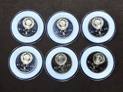 北京马甸外国币专卖第145期，外国币专场，陆续上拍，欢迎关注 1992年苏联巴塞罗那奥运会1卢布精制纪念币（关门币）6枚/套