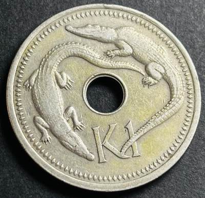 文馨钱币收藏第 274 场，批量银币，散币场 长期接收代拍品 - 1996 年巴布亚新几内亚 1 元大型镍币