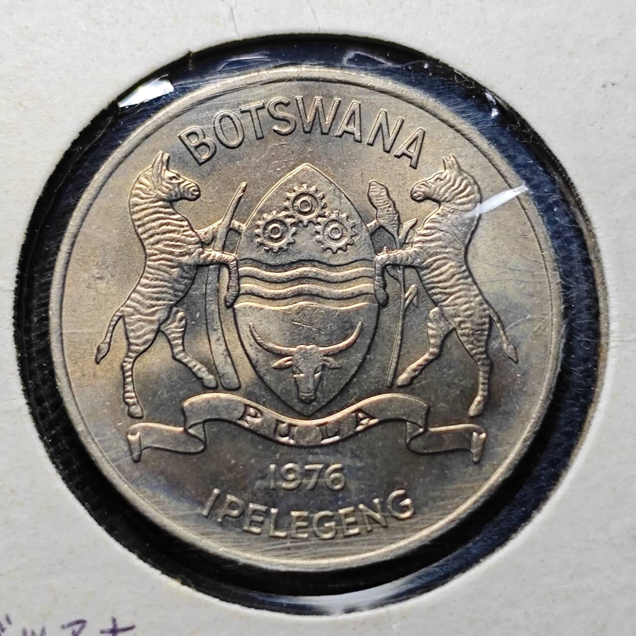 KK钱币收藏小铺 第353场 2月预留时间 周末发货  1976博茨瓦纳50西比 好品