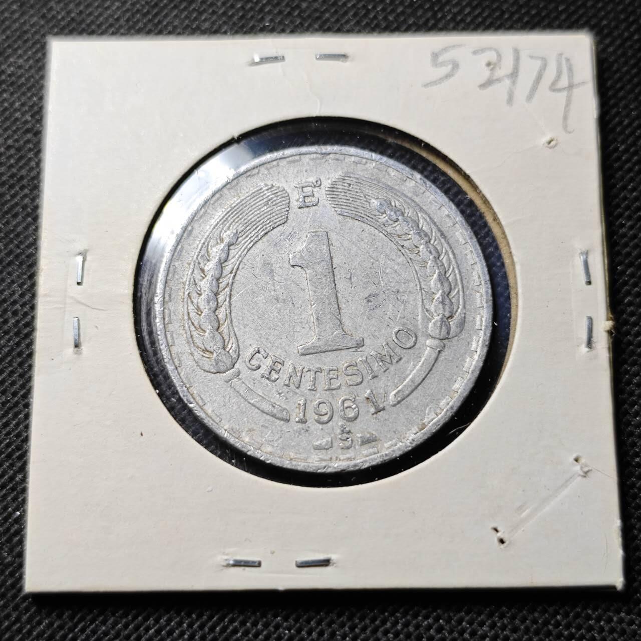 KK钱币收藏小铺 第352场 2月预留时间 周末发货 1961 智利1分 飞鹰